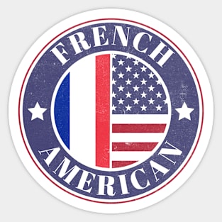 Proud French-American Badge - France Flag Sticker